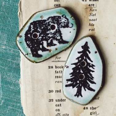 spruce- bear & pine button set 