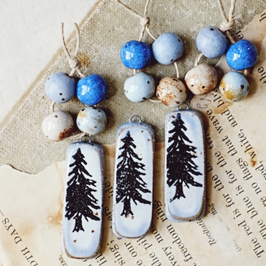 evergreen pendants + bead sets 