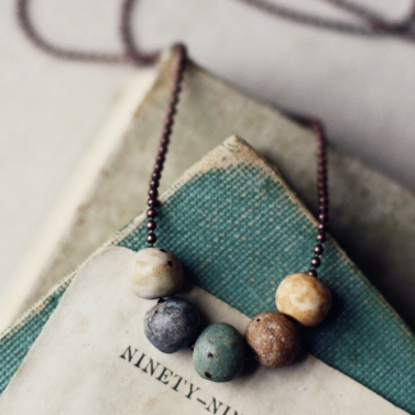 adventure- rustic pebble necklace