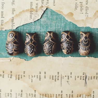 carve tribal owl beads 