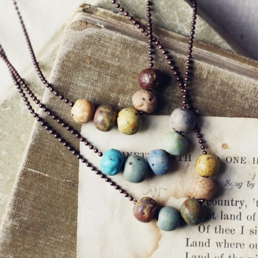 rustic pebble necklaces 