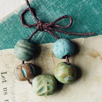 rustic and whimsical bead set 