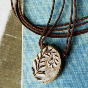 spring unfurling- fiddlehead fern necklace 