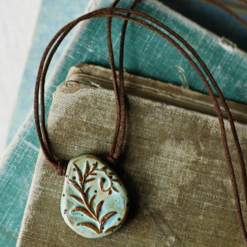 spring Unfurling- fiddlehead fern necklace 