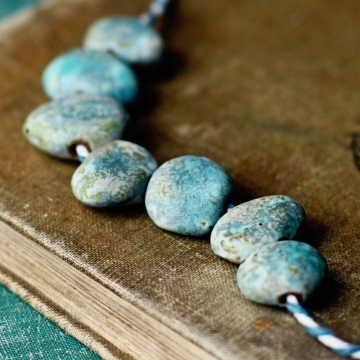speckled beach stone beads 